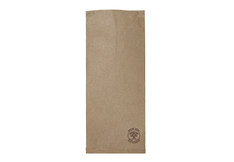 Busta portaposate BIO con tovagliolo 2 veli piega 1/8 38x38 cm (I-0016)